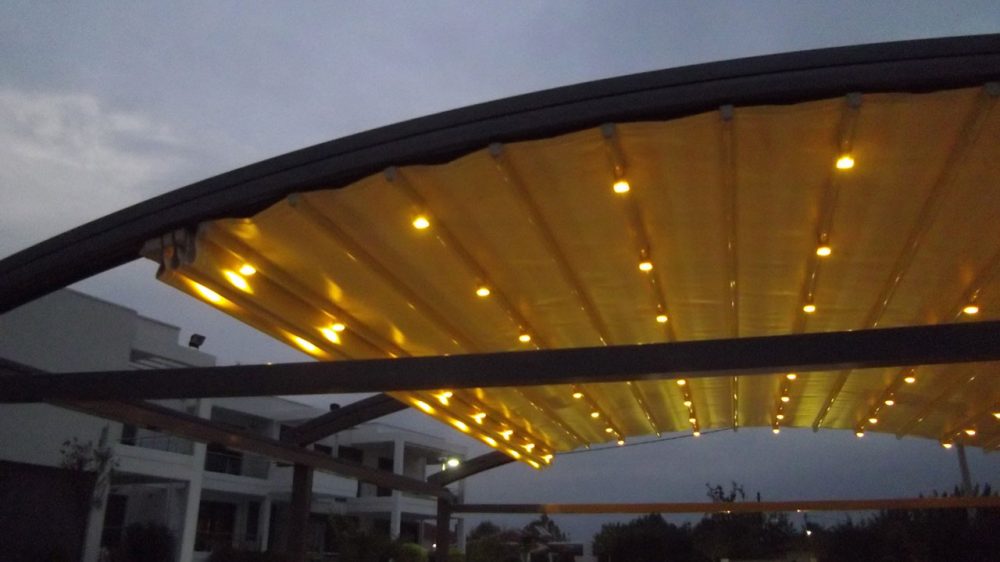 CIRCULAR, LIT PERGOLA