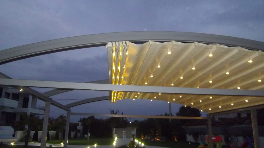 CIRCULAR, LIT PERGOLA