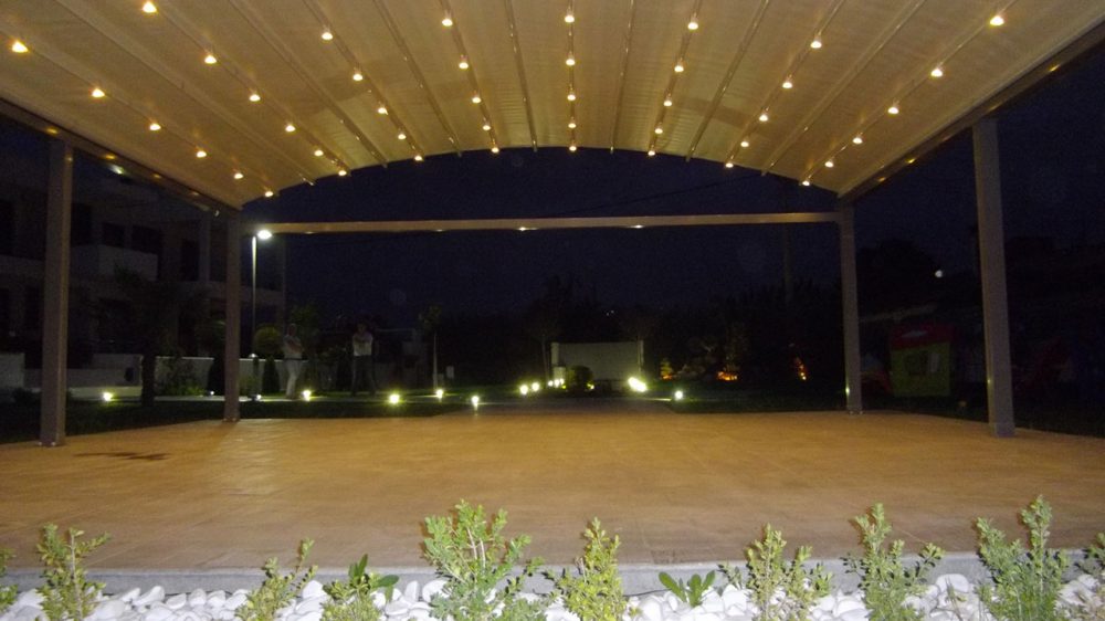 CIRCULAR, LIT PERGOLA