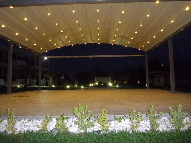 CIRCULAR, LIT PERGOLA