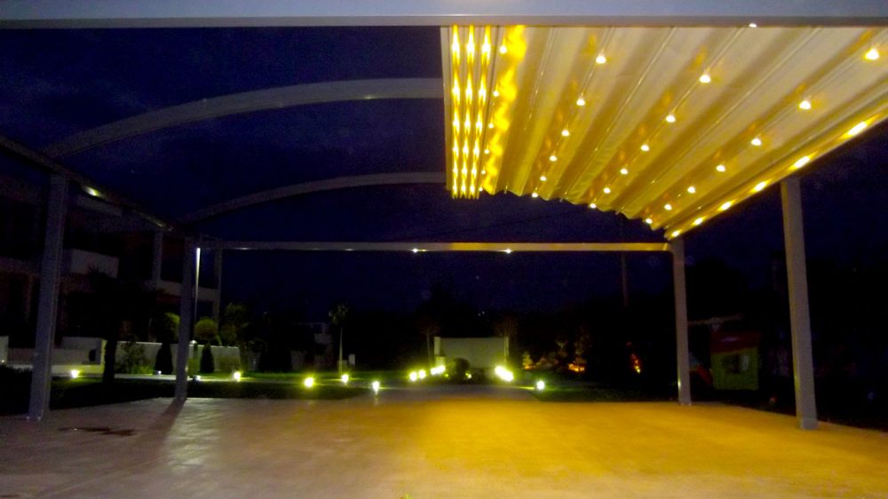 CIRCULAR, LIT PERGOLA